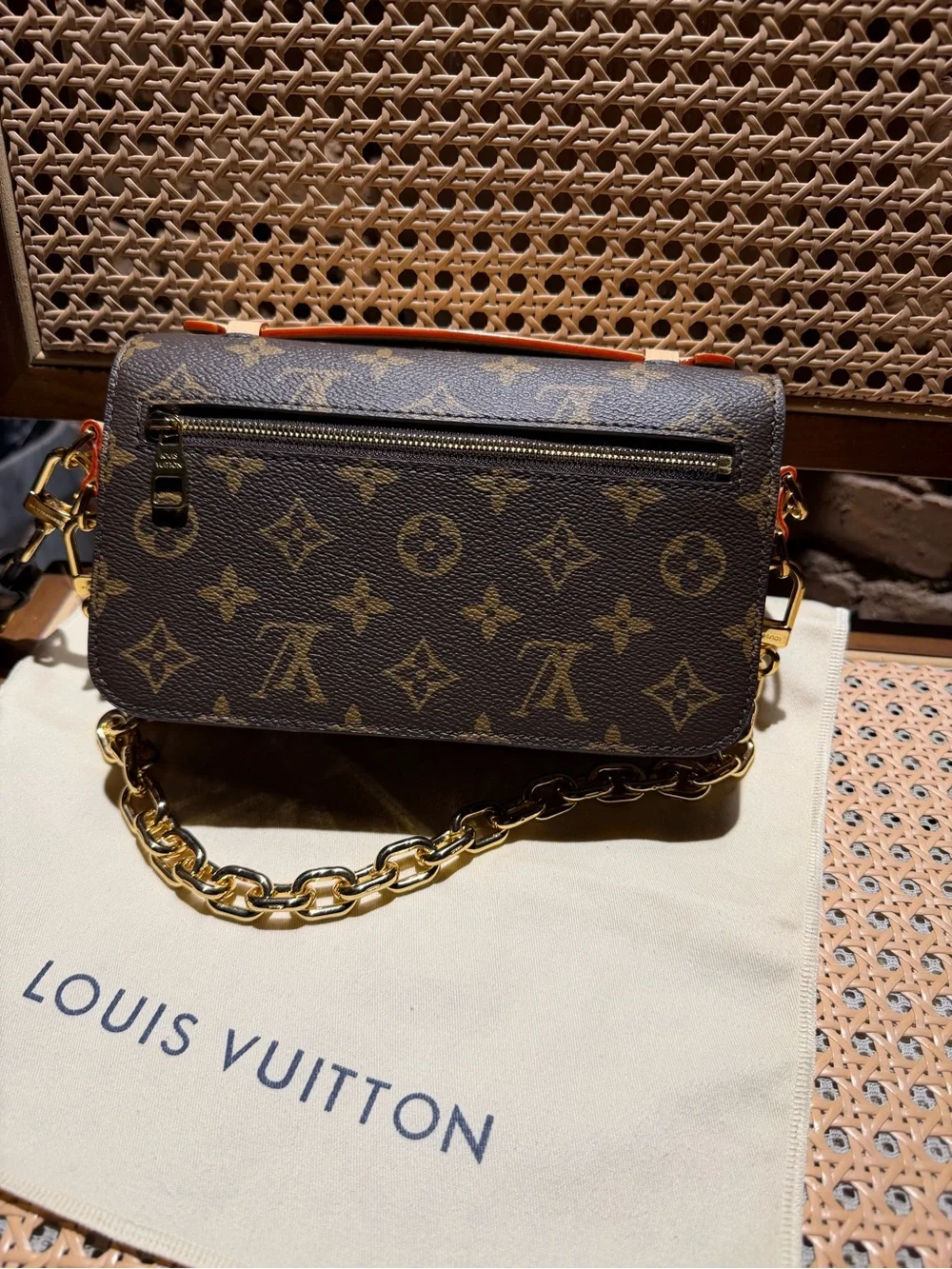 Louis Vuitton Monogram Canvas Crossbody with Gold Hardware